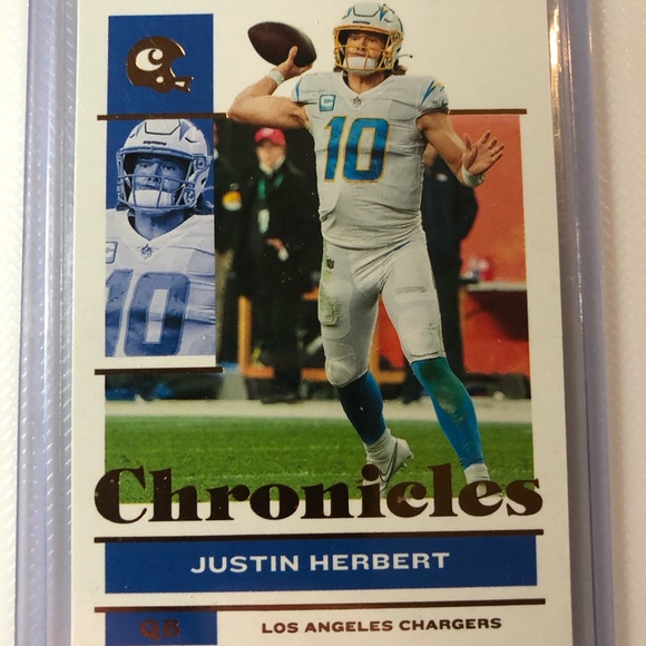 Panini Art Justin Herbert Football Card San Diego Chargers Qb Superstar Panini 22 Rookie